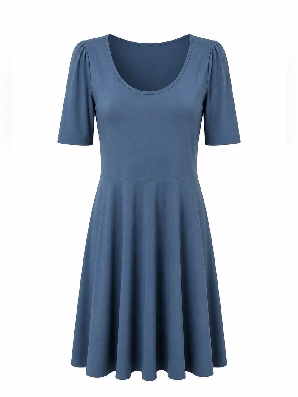 LuLaRoe Dusty Blue Scoop Neck Fit & Flare Dress
